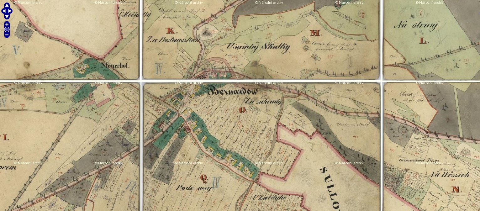 Historická mapa z roku 1839
